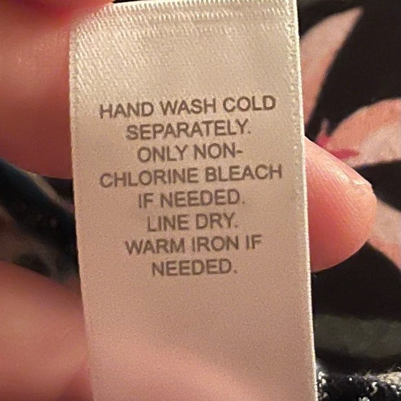 J. Jill Navy Floral Linen Flutter Sleeve Top - Petite M - Picture 7 of 7